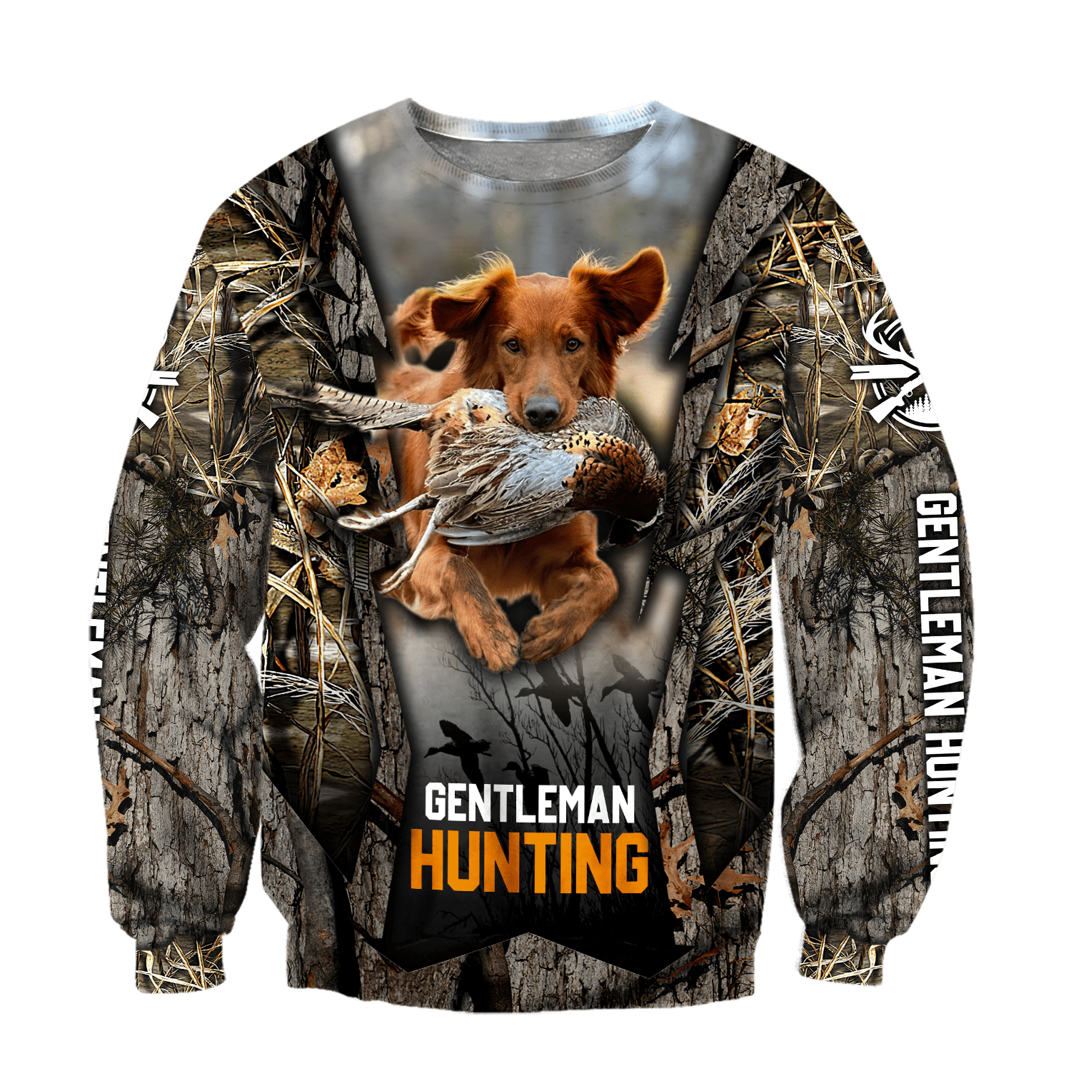 Hunting Dog D Over Printed Unisex Deluxe Hoodie ML