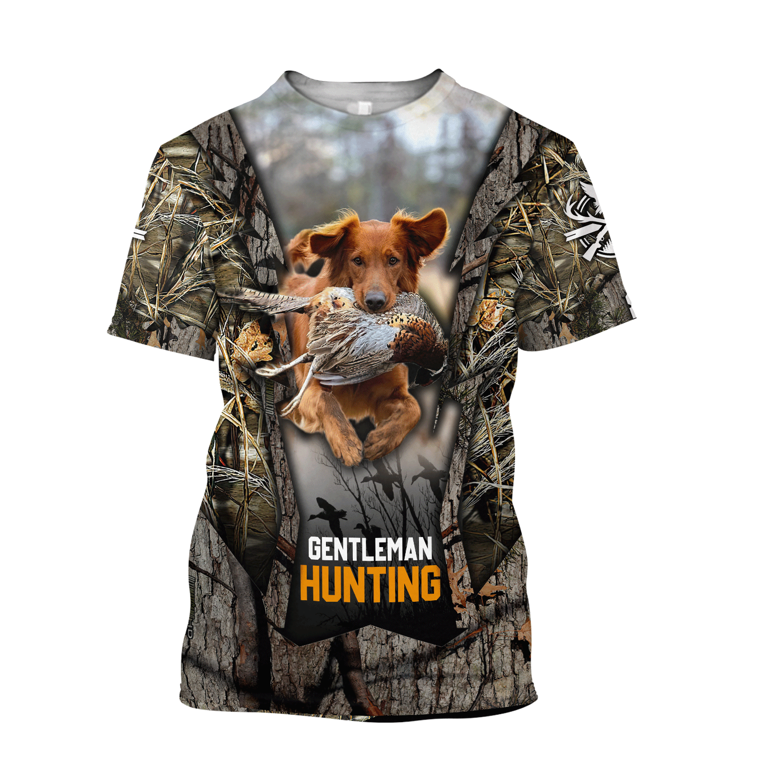 Hunting Dog D Over Printed Unisex Deluxe Hoodie ML