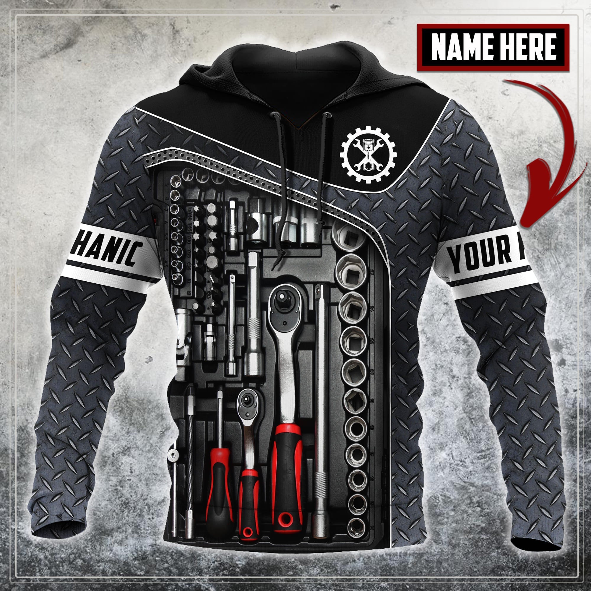 Personalized All Over Printed Mechanic Hoodie For Men and Women