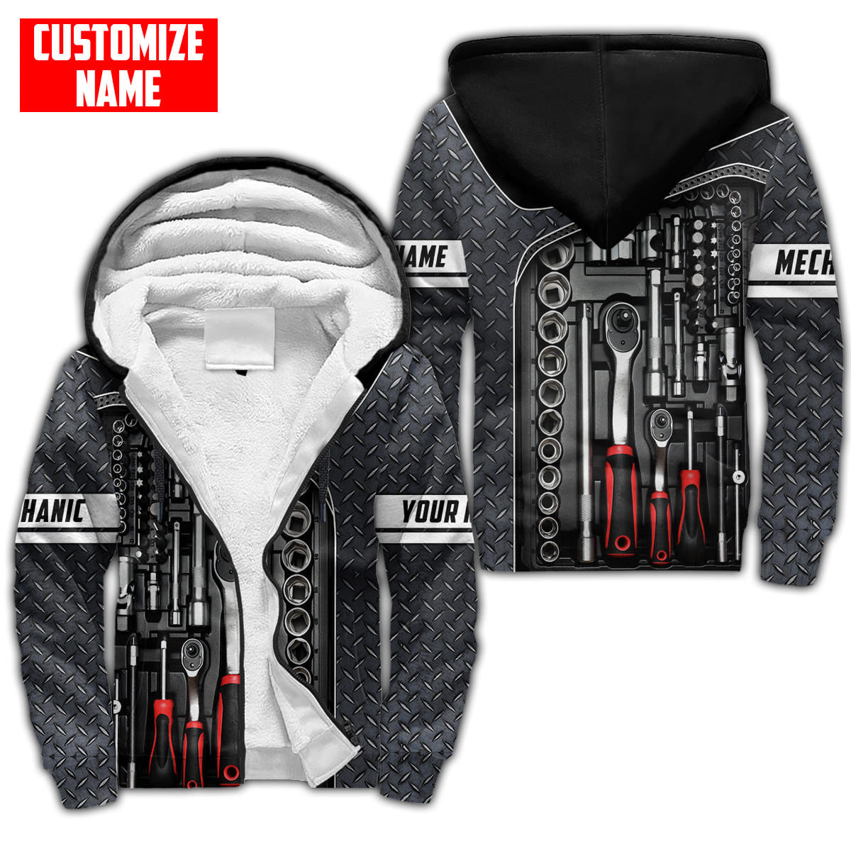 Personalized All Over Printed Mechanic Hoodie For Men and Women