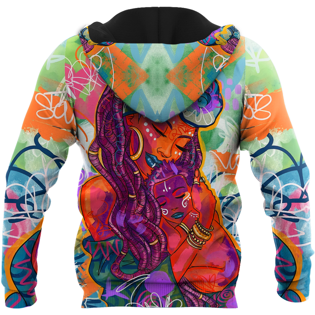 African Strong Mom And Son Unisex Deluxe Hoodie ML