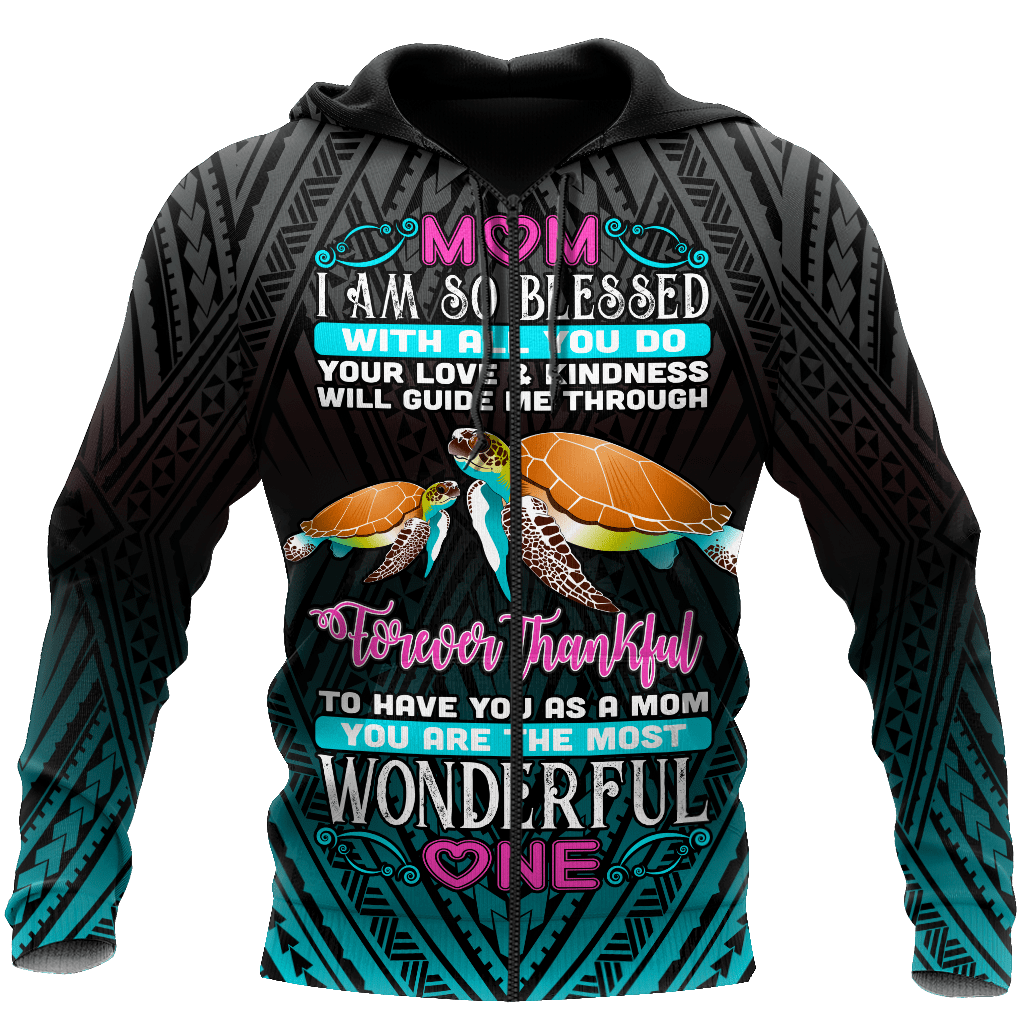 Amazing Polynesian Turtle Mom Unisex Deluxe Hoodie ML