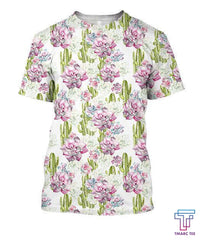 All Over Printing Cactus Have violet Flower Shirt