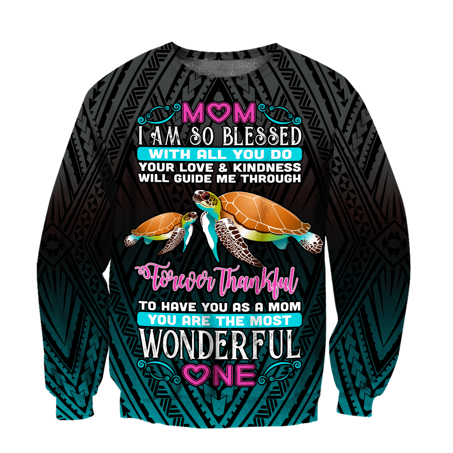 Amazing Polynesian Turtle Mom Unisex Deluxe Hoodie ML