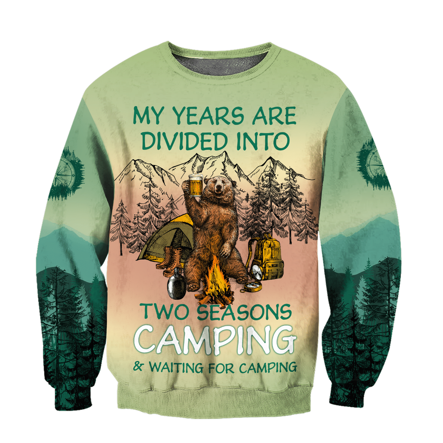 Beautiful All Over Printed Camping Hoodie For Men And Women Pi-MEI