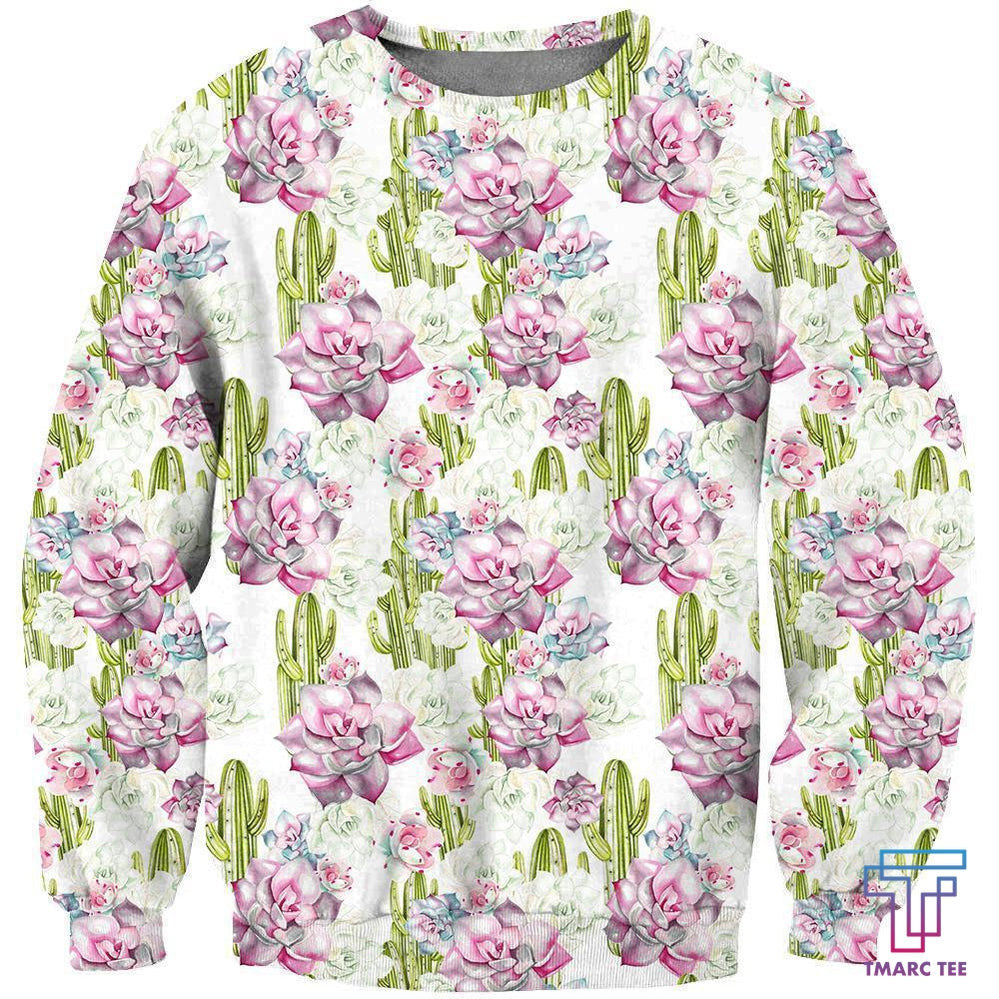 All Over Printing Cactus Have violet Flower Shirt