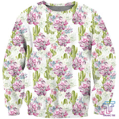 All Over Printing Cactus Have violet Flower Shirt