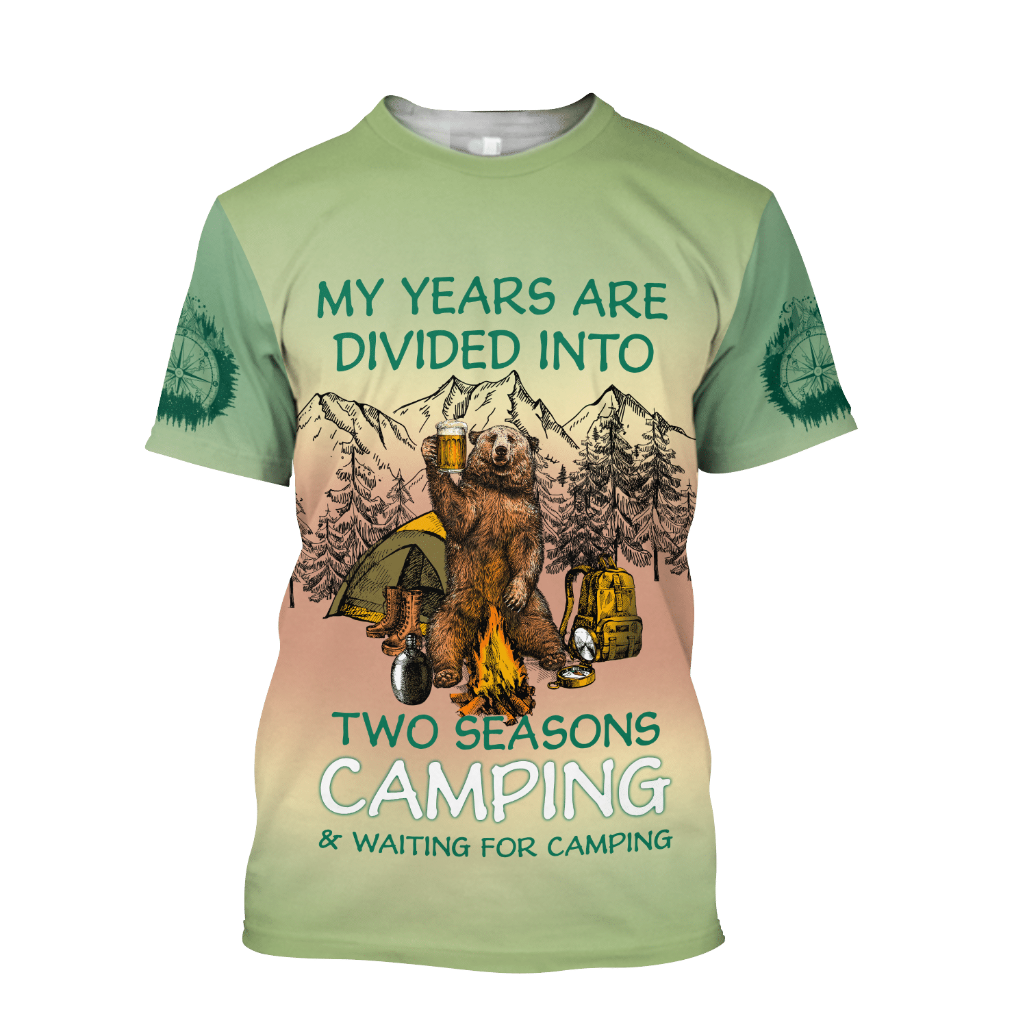 Beautiful All Over Printed Camping Hoodie For Men And Women Pi-MEI