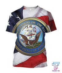 All Over Printed Department Of The Navy Logo Shirts