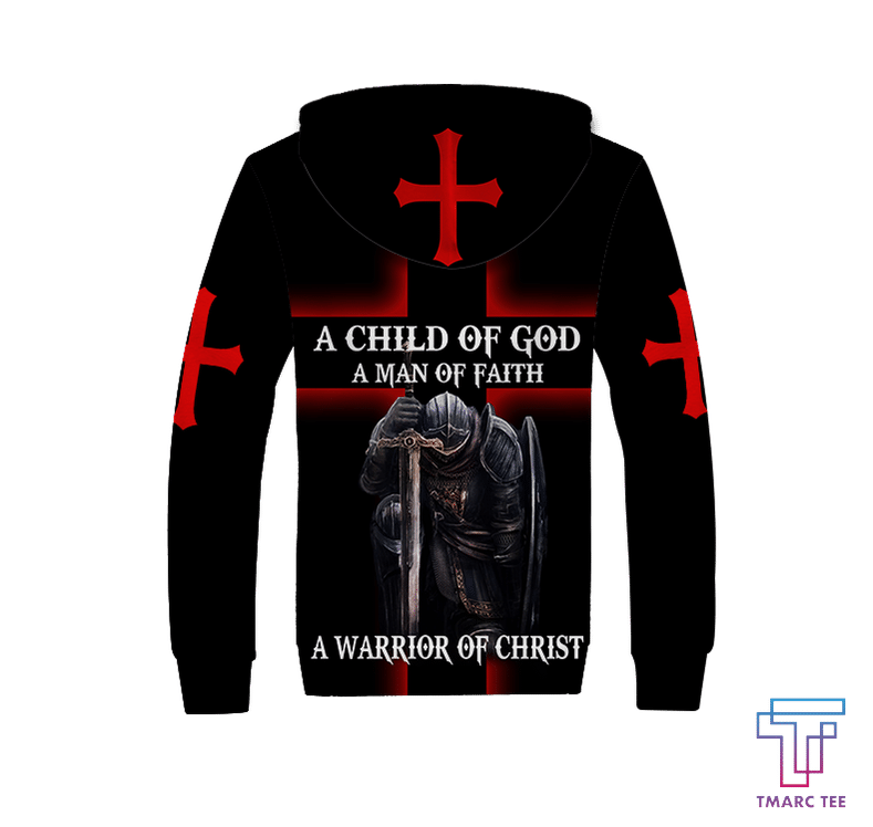 A CHILD OF GOD A MAN OF FAITH A WARRIOR OF CHRIST KNIGHT CHRISTIAN ALL OVER PRINTED SHIRTS