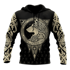 All Over Printed Viking Wolf Hoodie AM-MEI