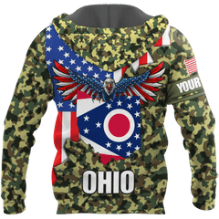 American Ohio Personalize D Over Printed Unisex Deluxe Hoodie ML