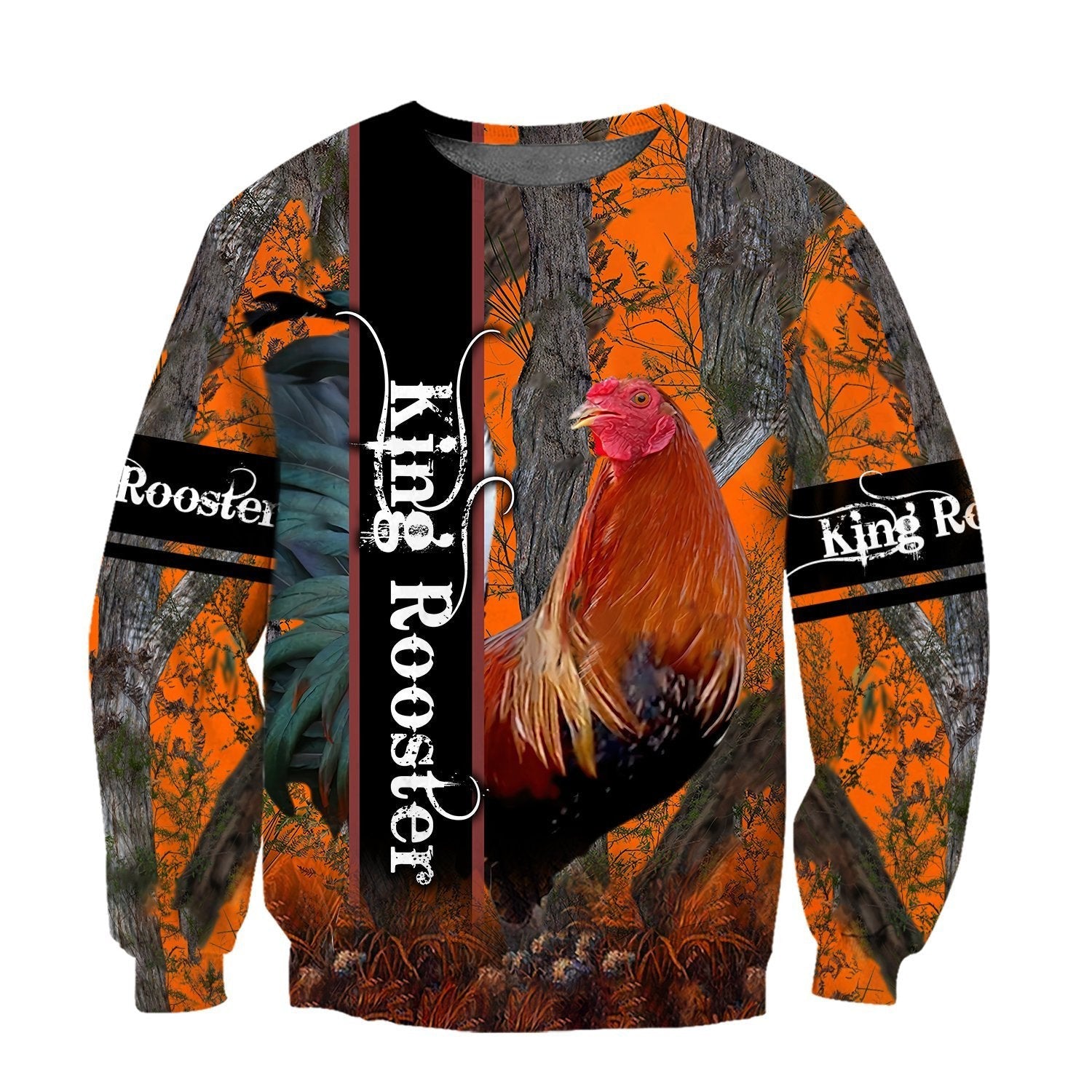 King Rooster Camo All Over Printed Unisex Deluxe Hoodie ML