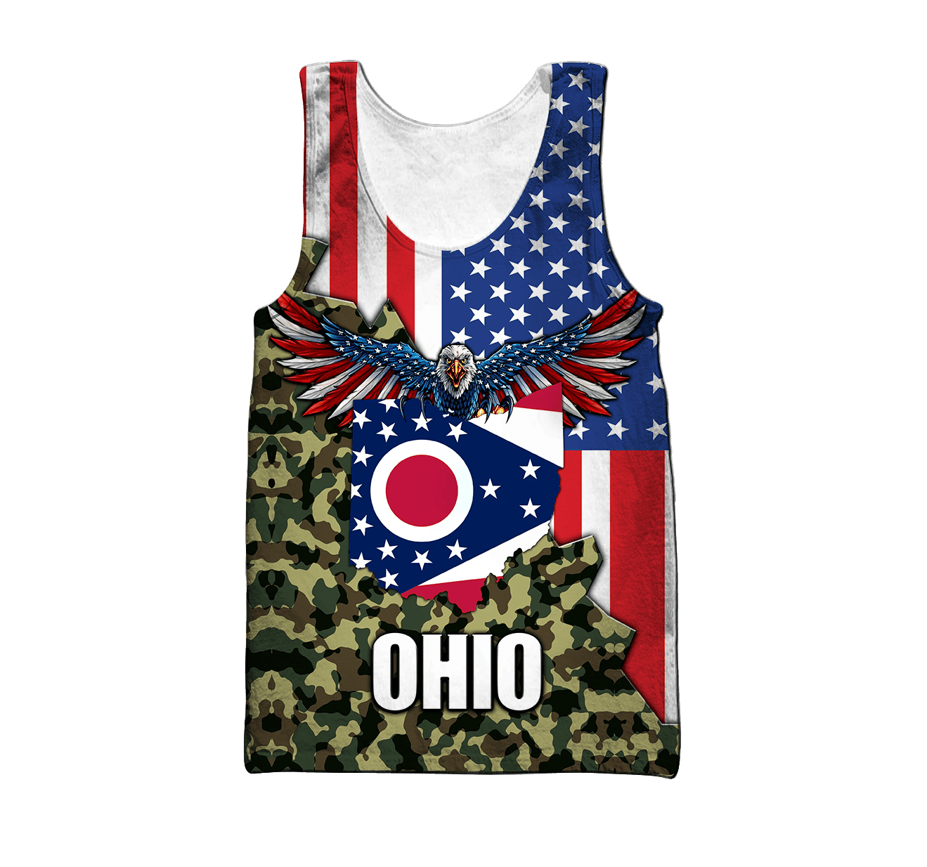 American Ohio Personalize D Over Printed Unisex Deluxe Hoodie ML