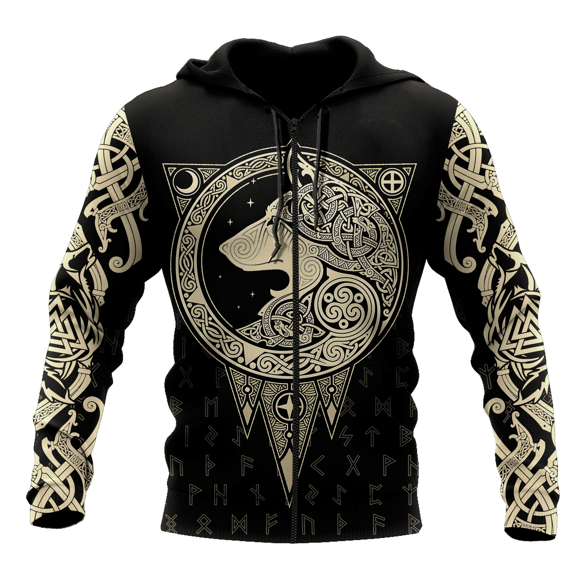 All Over Printed Viking Wolf Hoodie AM-MEI