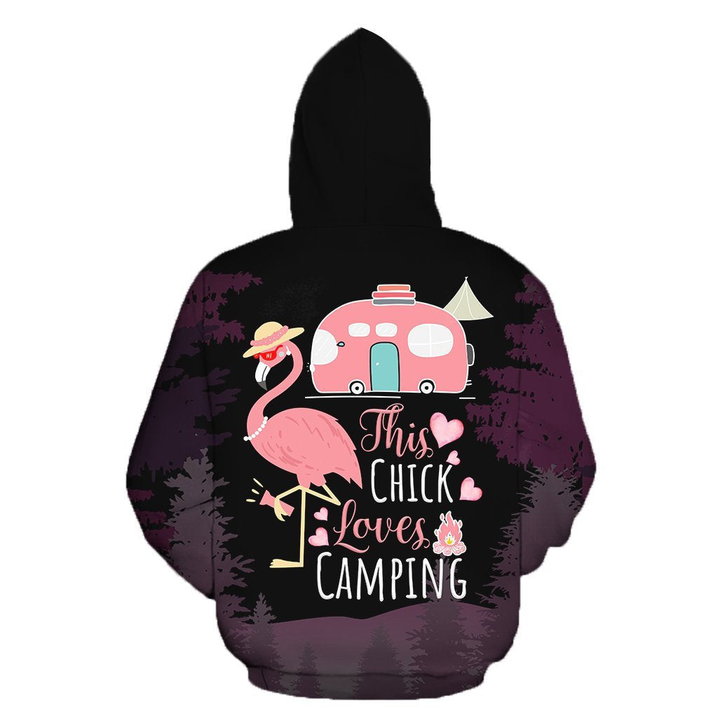 All Over Print This Chick Loves Camping Hoodie For Women -MEI