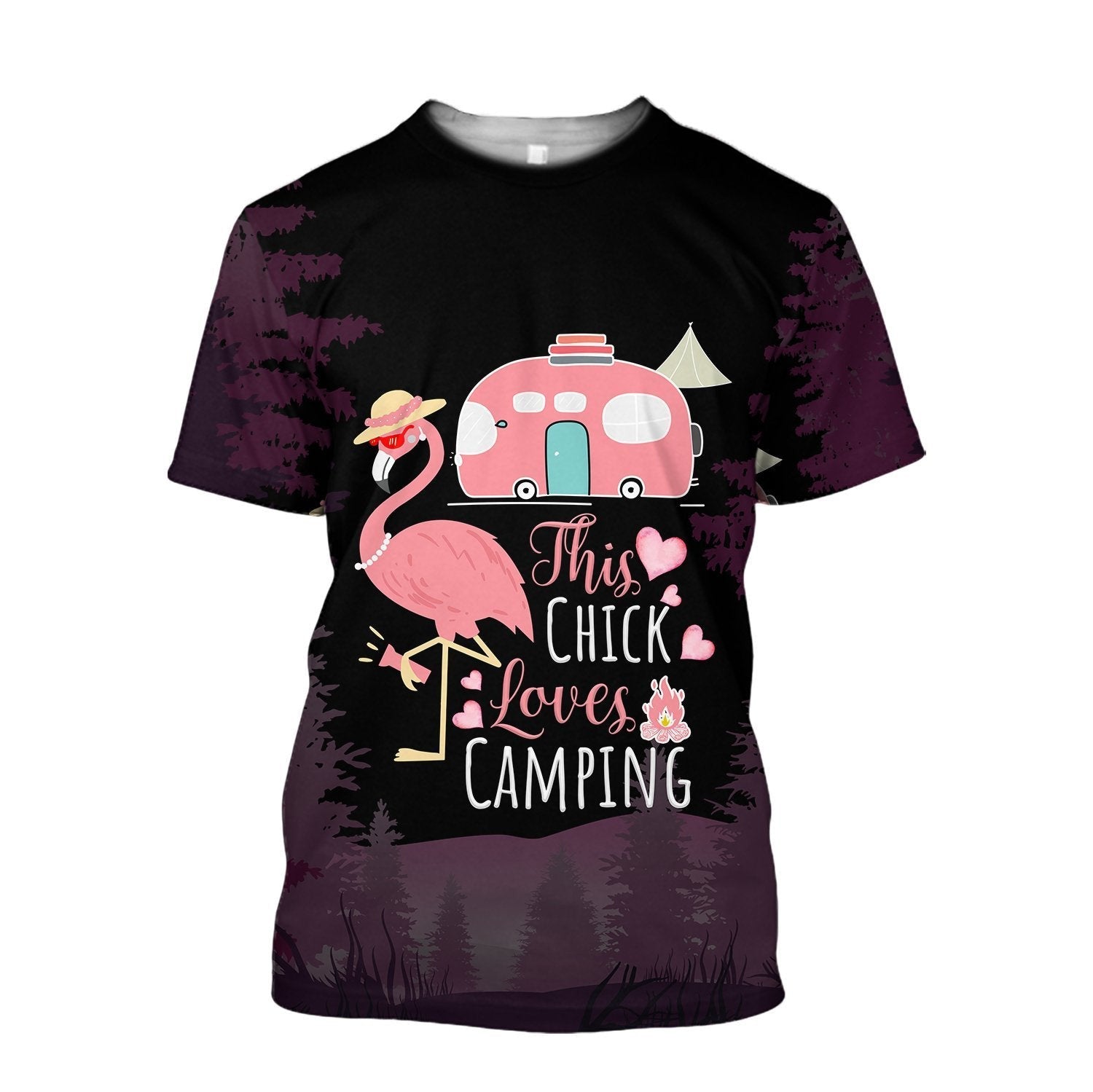 All Over Print This Chick Loves Camping Hoodie For Women -MEI