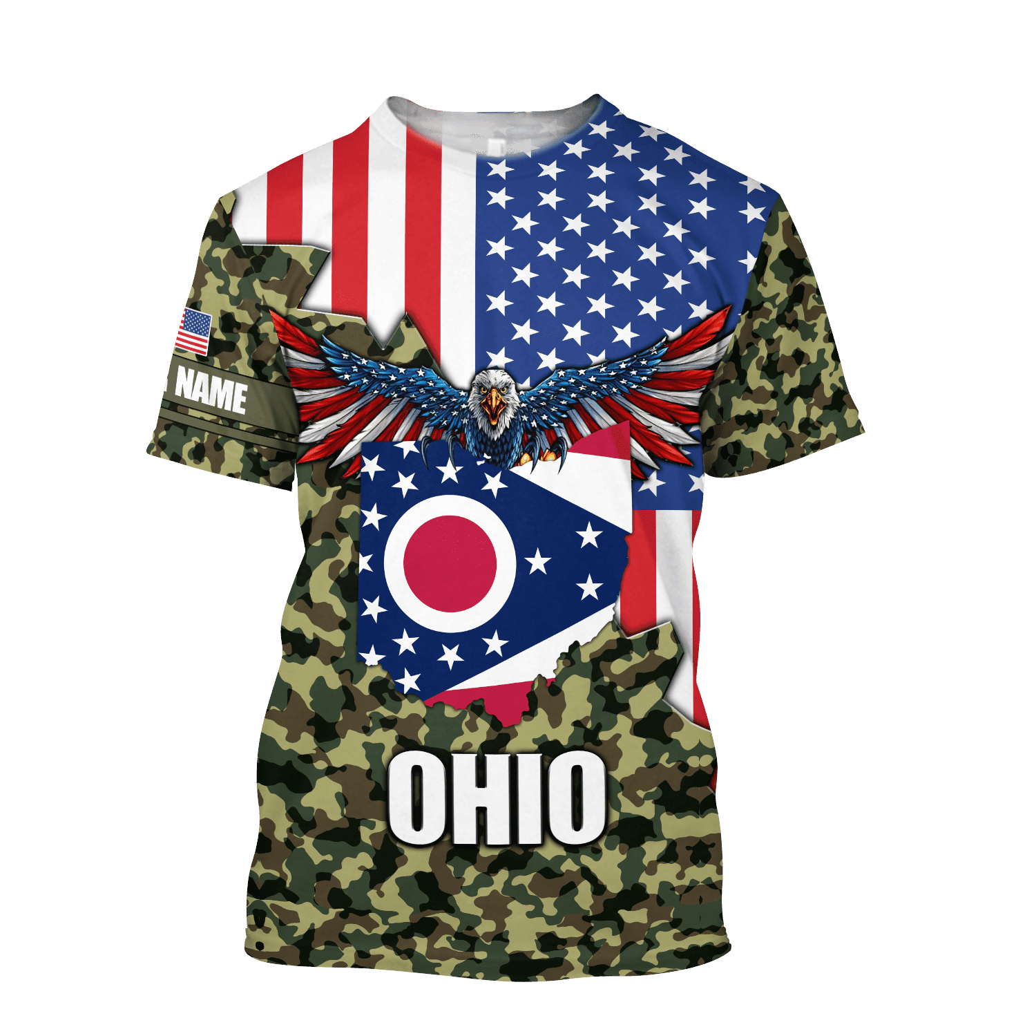 American Ohio Personalize D Over Printed Unisex Deluxe Hoodie ML