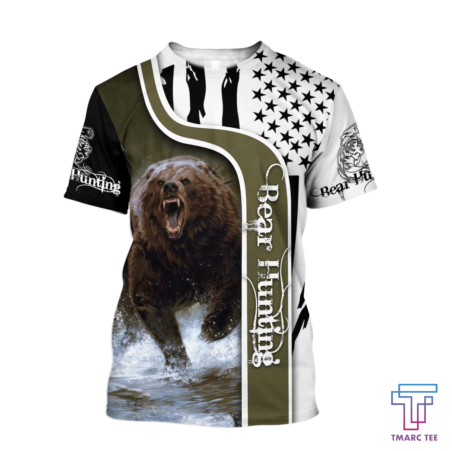 BEAR HUNTING CAMO 3D ALL OVER PRINTED SHIRTS FOR MEN AND WOMEN Pi PL