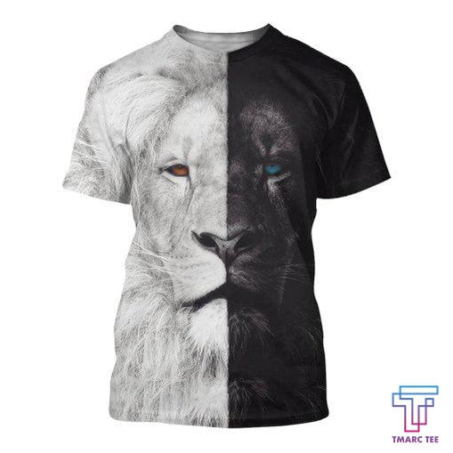 Beautiful Black White Lion D all over printed shirts for men and women