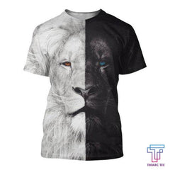 Beautiful Black White Lion D all over printed shirts for men and women