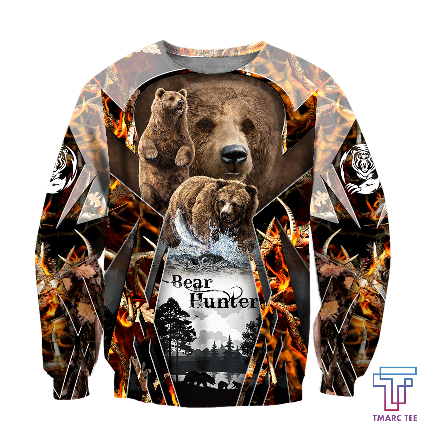 Bear Hunting camo D all over printed shirts for men and women Pi PL