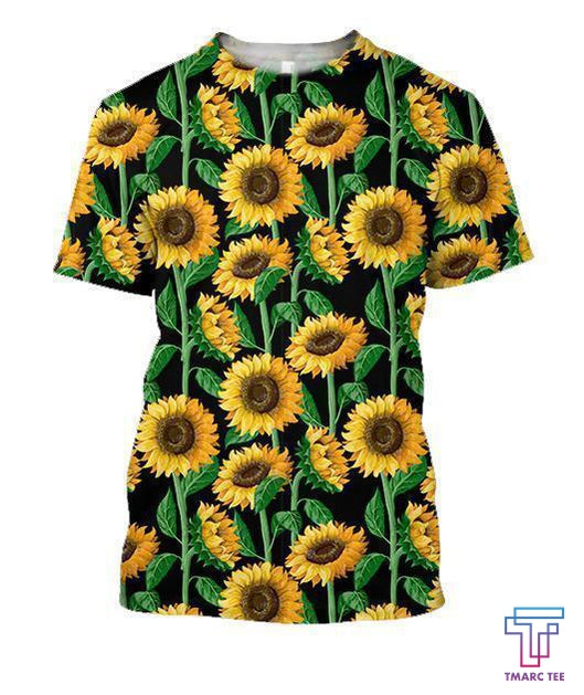 D All Over Printing Sunflowers Shirt