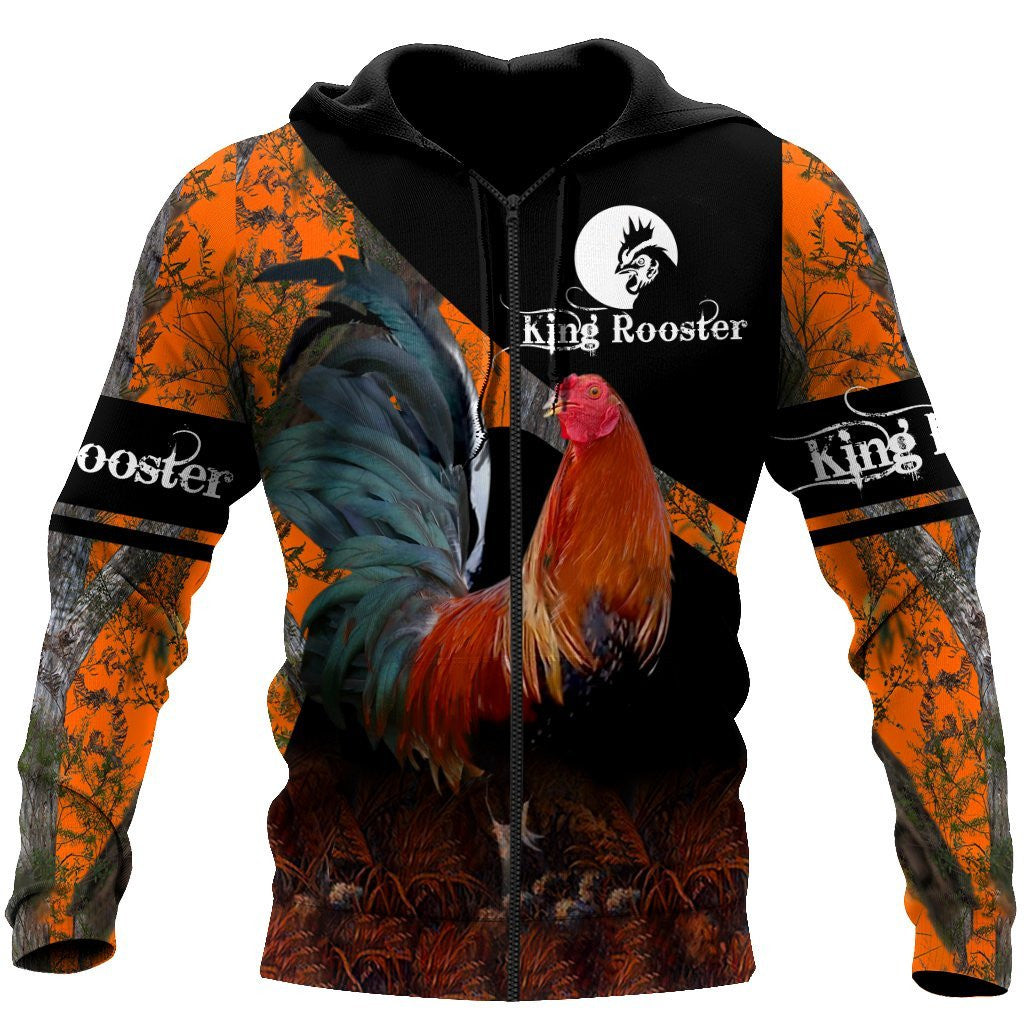 Rooster King Camo III All Over Printed Unisex Deluxe Hoodie ML