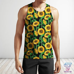 D All Over Printing Sunflowers Shirt