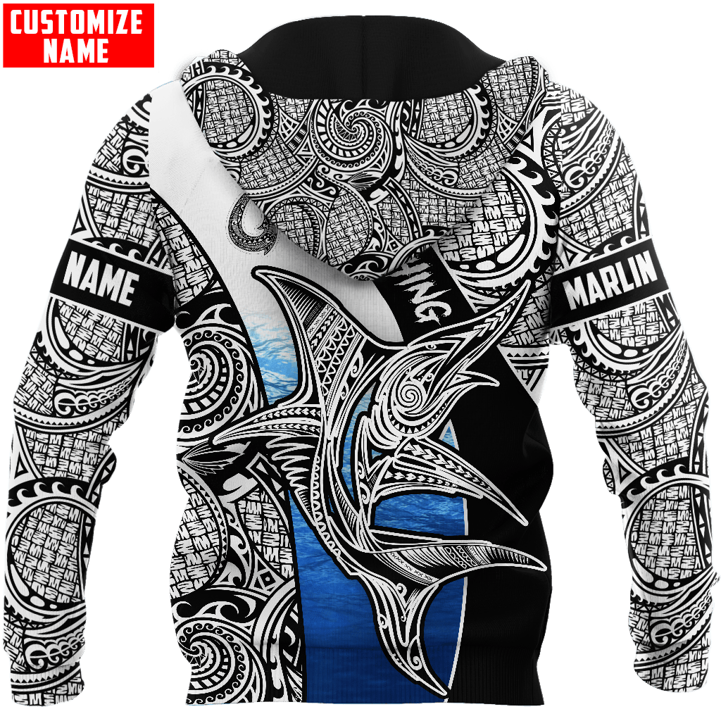 Amazing Polynesian Go Fishing Marlin Fish Personalized Unisex Deluxe Hoodie ML