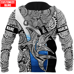 Amazing Polynesian Go Fishing Marlin Fish Personalized Unisex Deluxe Hoodie ML