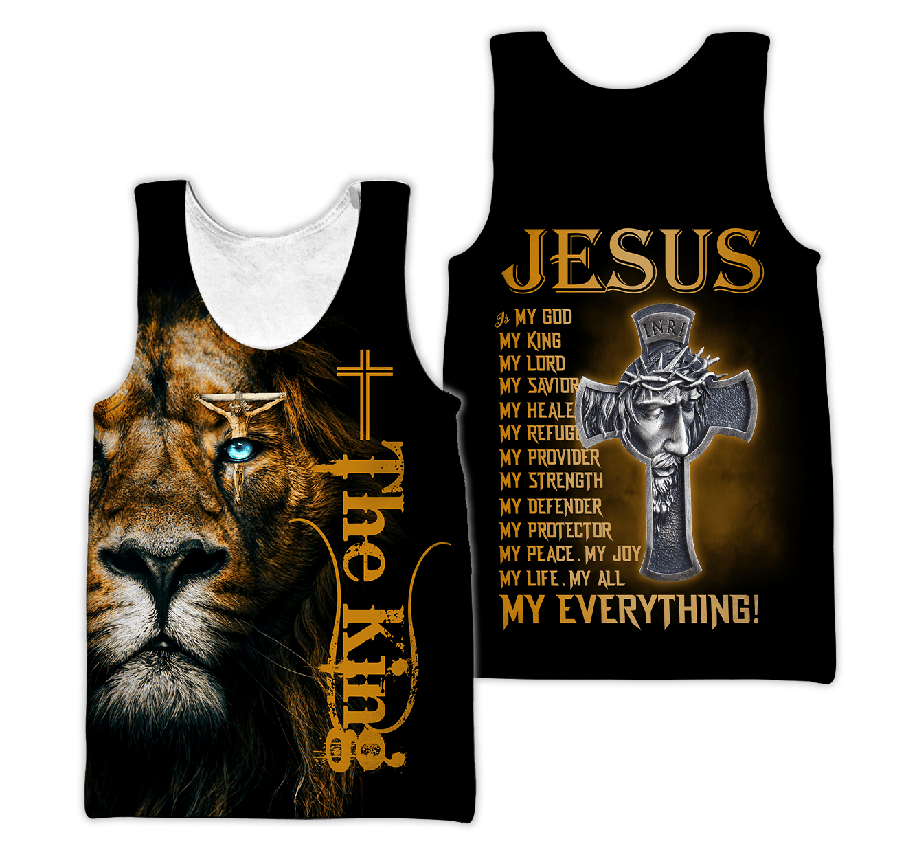 Personalized Name Jesus Lion Unisex Shirts