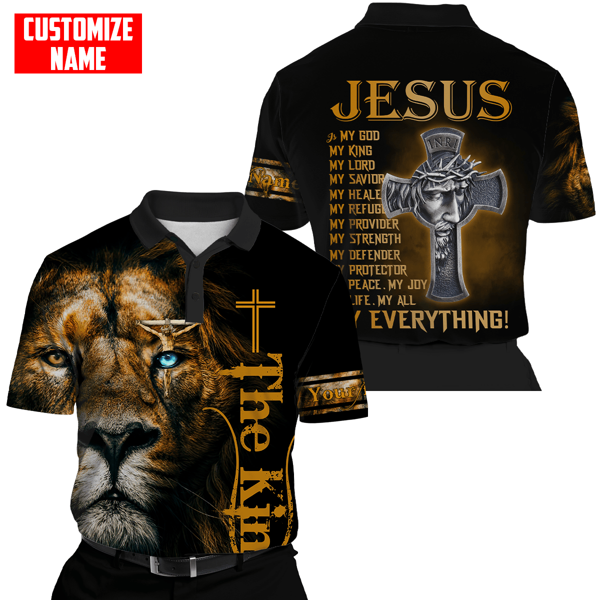 Personalized Name Jesus Lion Unisex Shirts