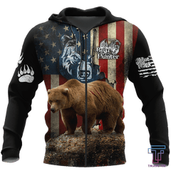 Bear hunter camo 3D all over printed shirts for men and women Pi PL