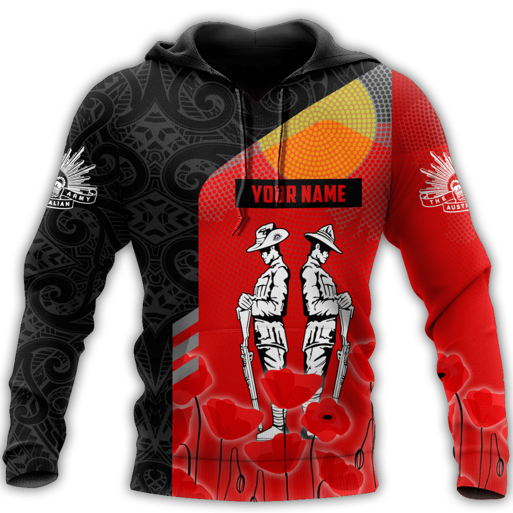 Premium Unisex Hoodie Personalized Remember Anzac Day Maori Tattoo And Aboriginal ML