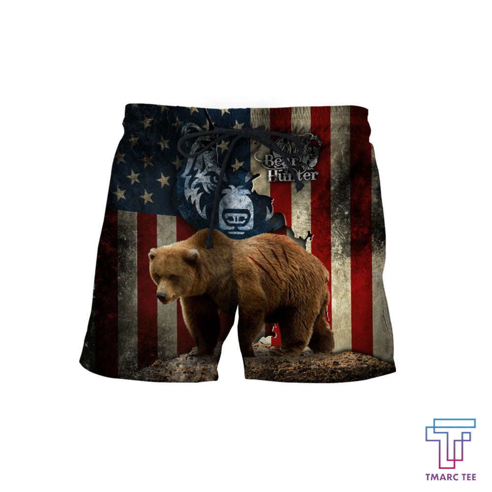 Bear hunter camo D all over printed shirts for men and women Pi PL