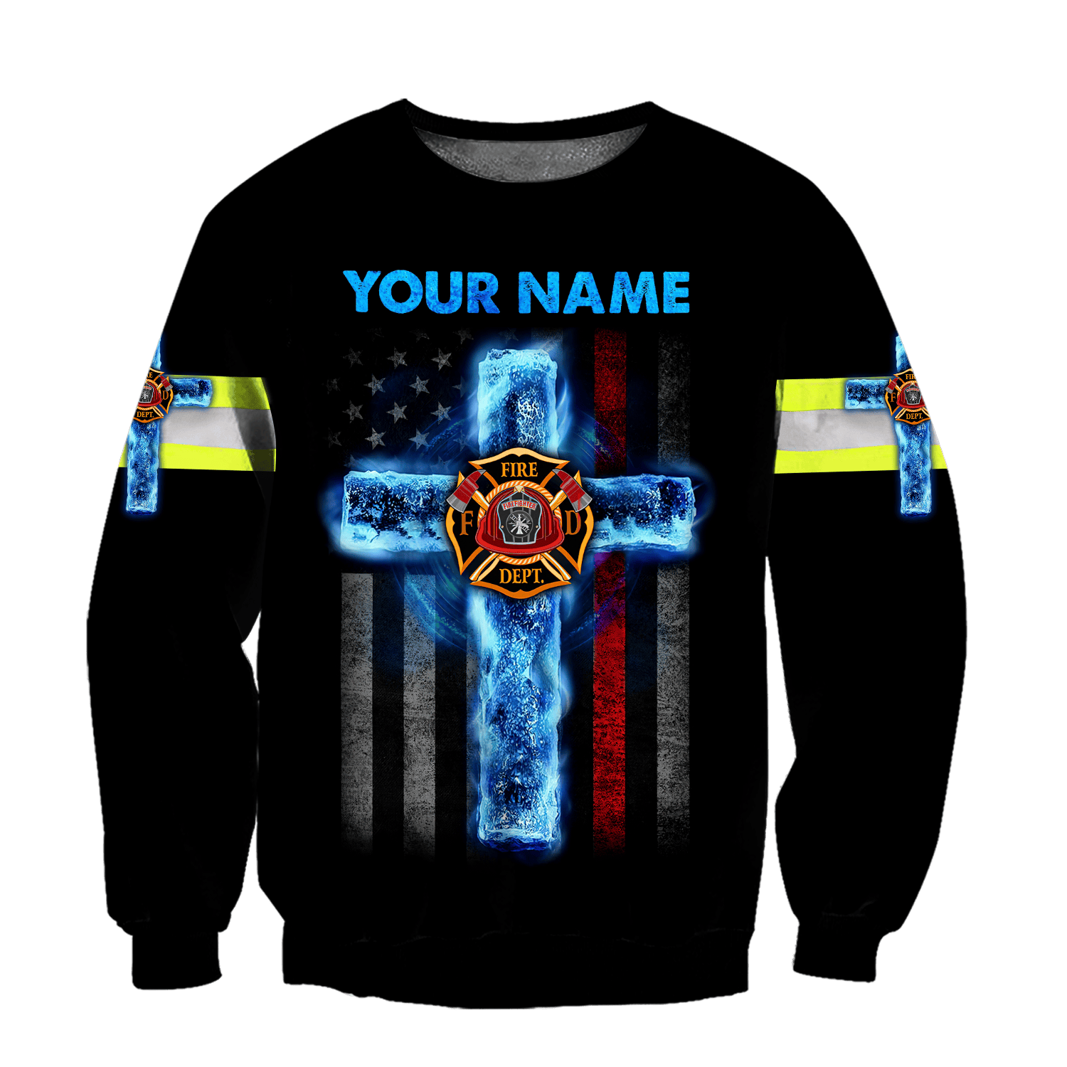 Customize Name Jesus And Firefighter D All Printed Hoodie For Men And Women MH