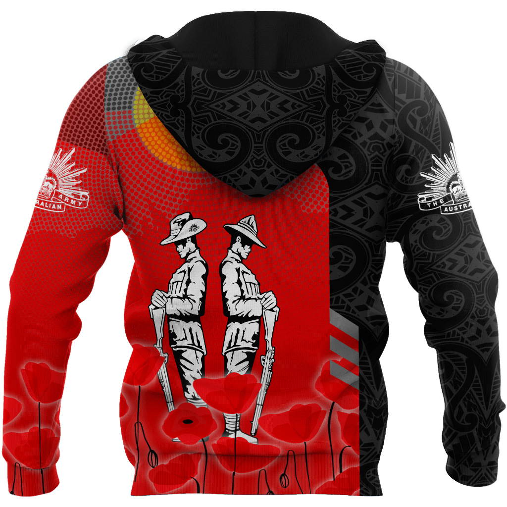 Premium Unisex Hoodie Personalized Remember Anzac Day Maori Tattoo And Aboriginal ML