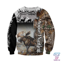 Camo Moose Hunting Hoodie T-Shirt Sweatshirt for Men and Women NM