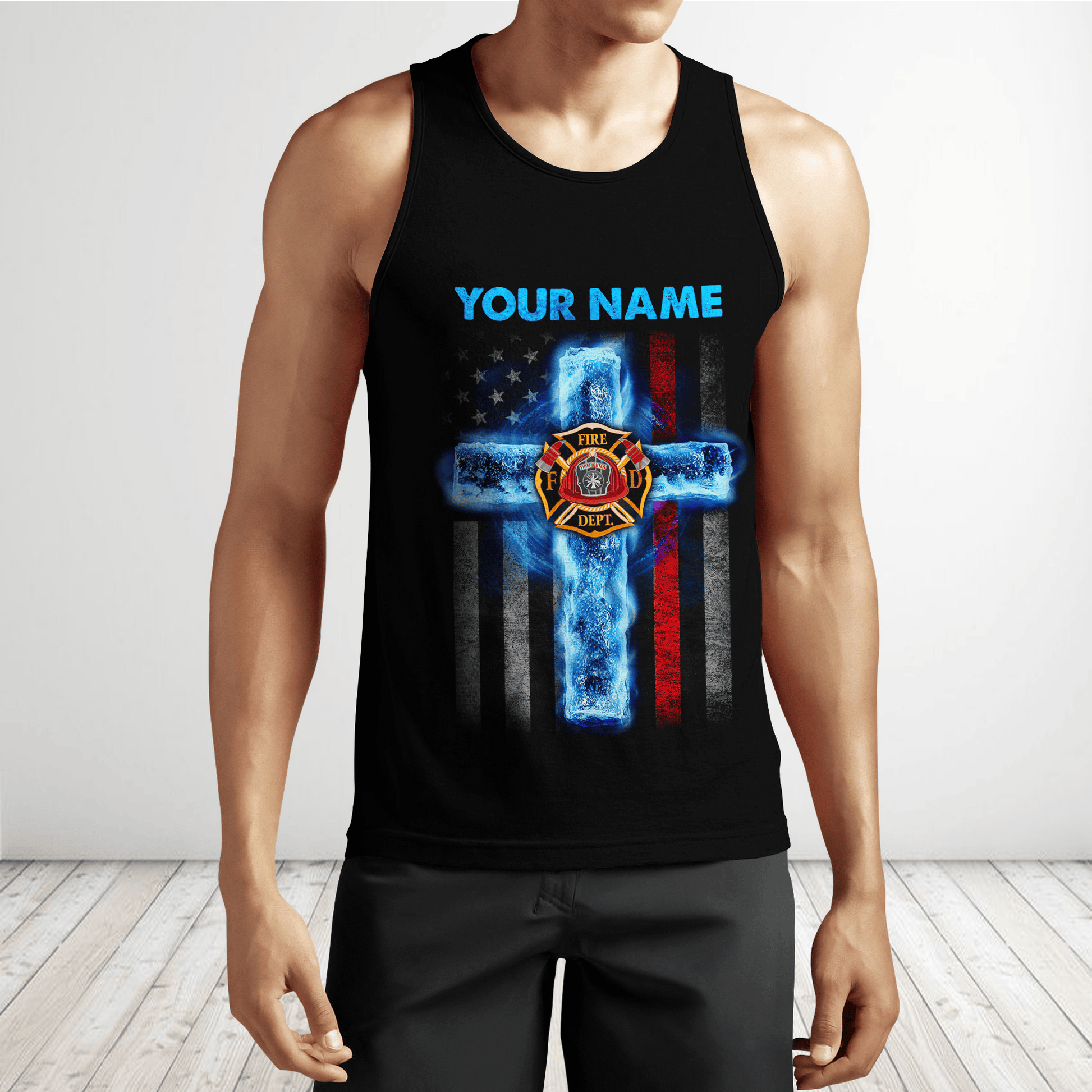 Customize Name Jesus And Firefighter D All Printed Hoodie For Men And Women MH