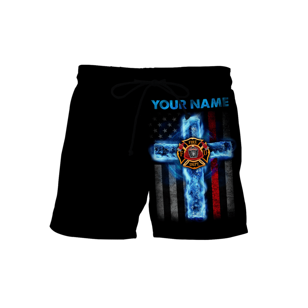 Customize Name Jesus And Firefighter D All Printed Hoodie For Men And Women MH