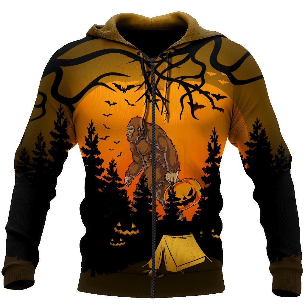 Beautiful All Over Printed Halloween Camping Big Foot Hoodie DQB-MEI