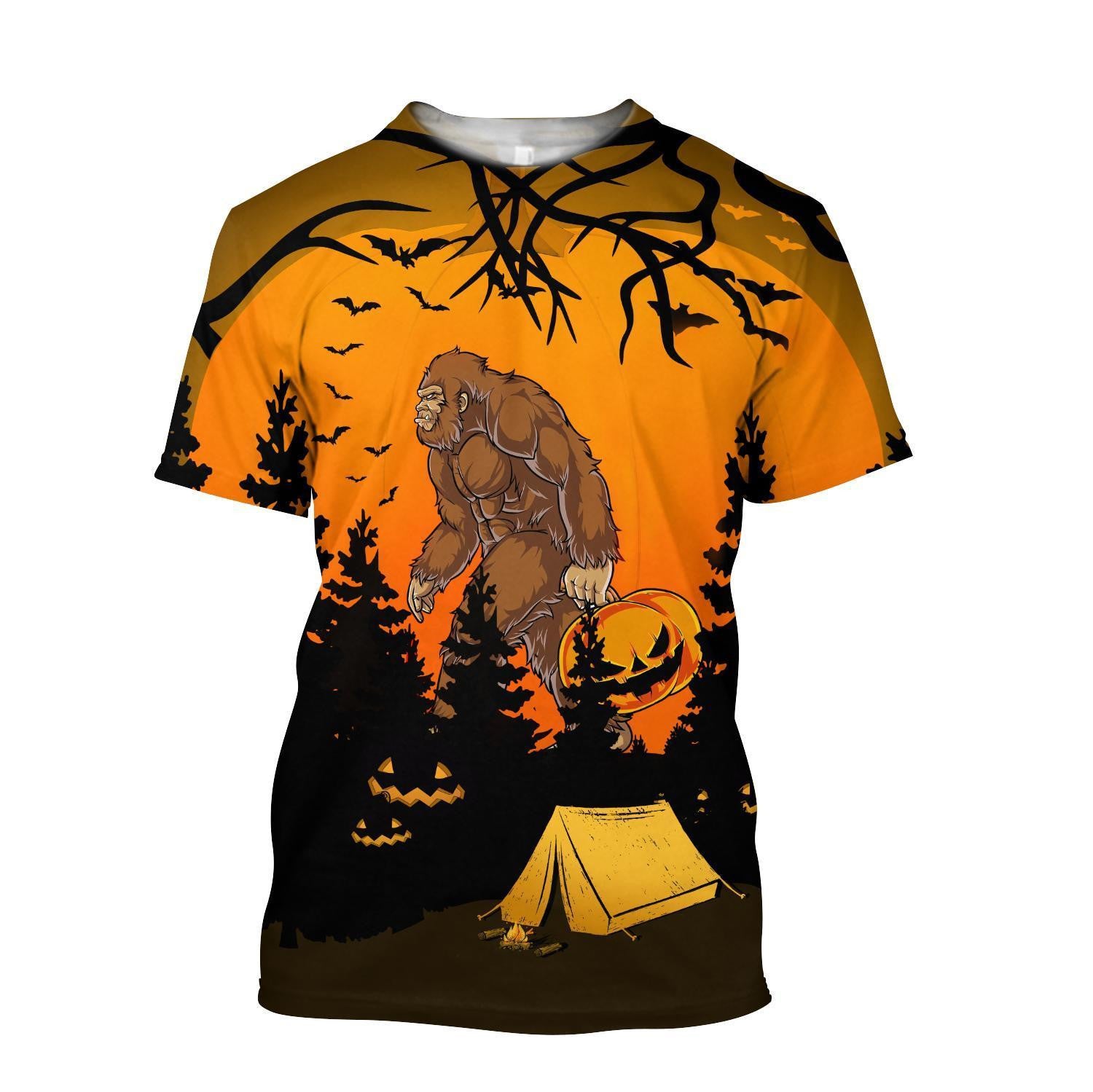 Beautiful All Over Printed Halloween Camping Big Foot Hoodie DQB-MEI