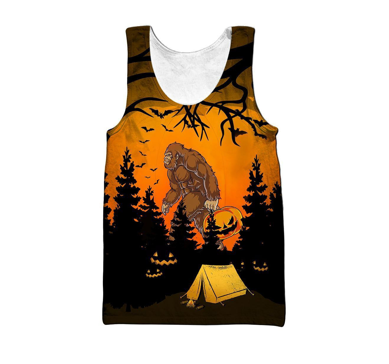 Beautiful All Over Printed Halloween Camping Big Foot Hoodie DQB-MEI