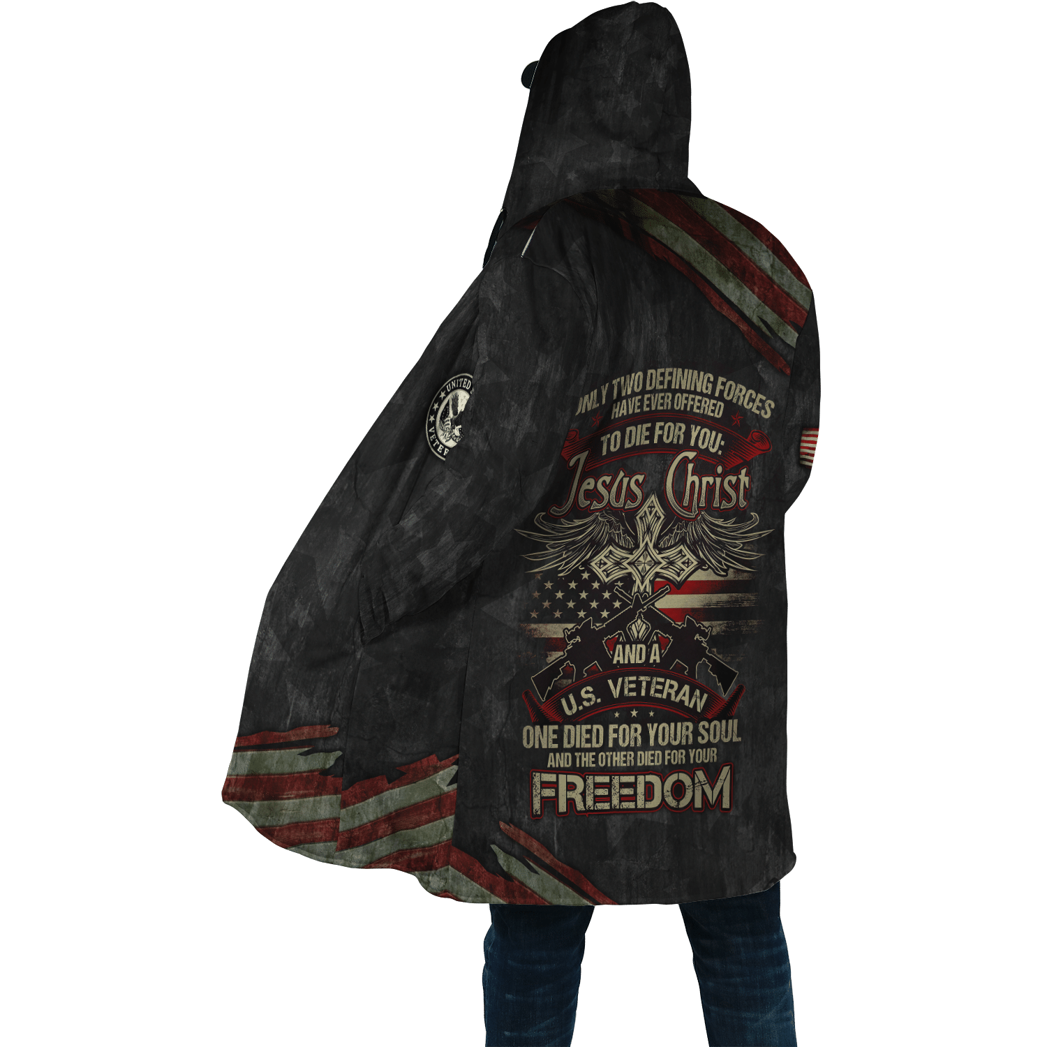 Jesus Christ US Veteran One Died For Our Soul And The Other Died For Your Freedom Hoodie