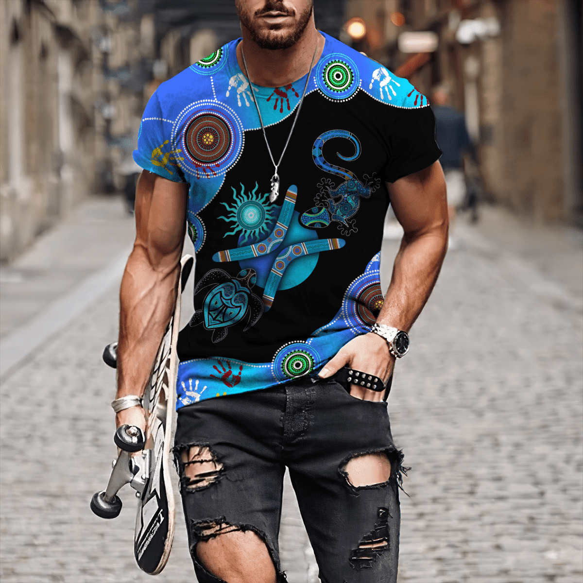 Aboriginal Naidoc Week Blue Turtle Lizard shirts