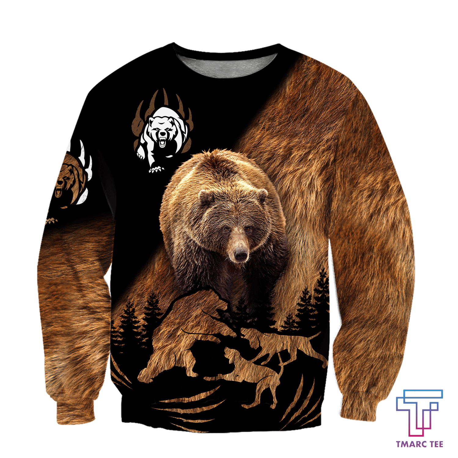 BEAR HUNTING CAMO 3D ALL OVER PRINTED SHIRTS FOR MEN AND WOMEN Pi PL