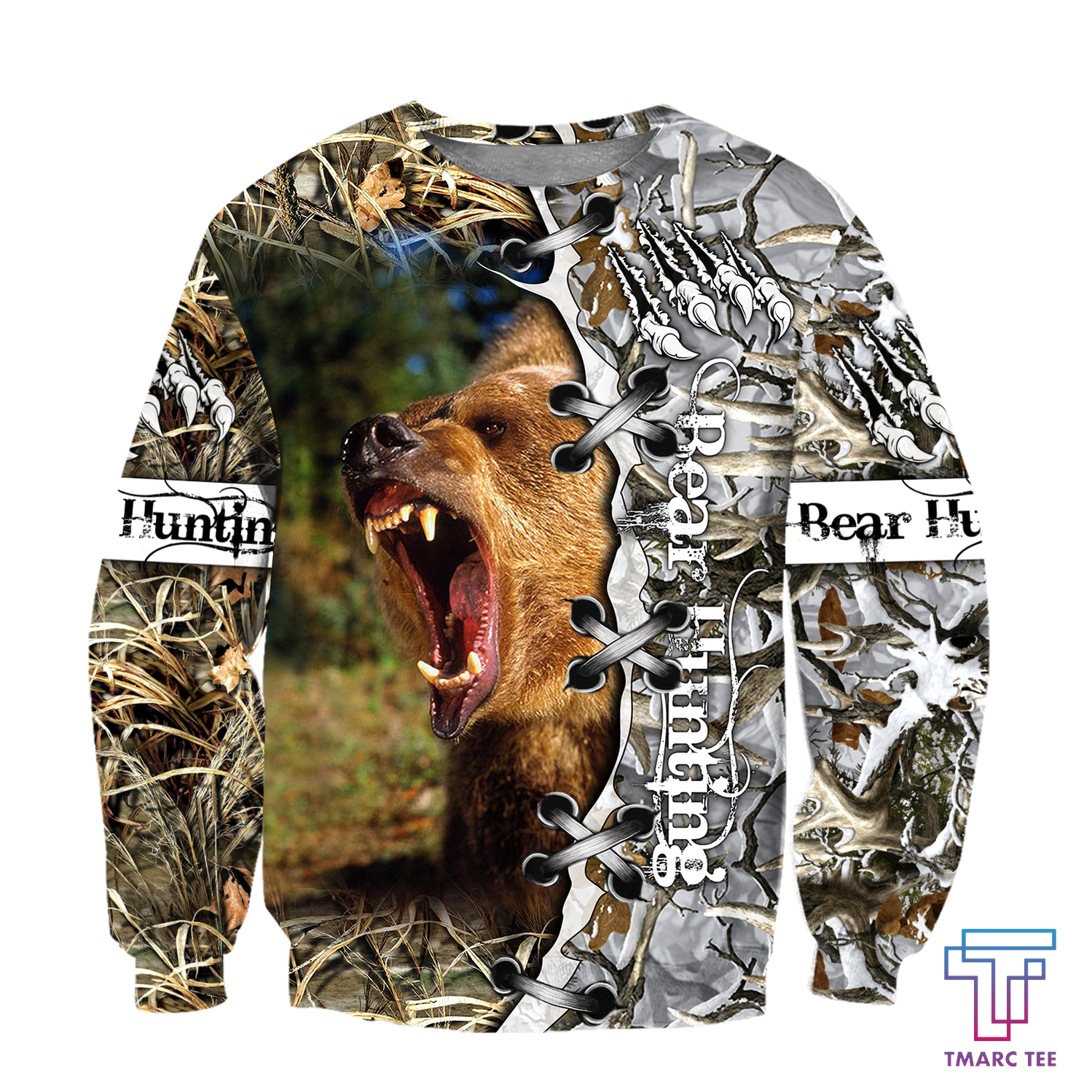 BEAR HUNTING CAMO D ALL OVER PRINTED SHIRTS FOR MEN AND WOMEN Pi PL