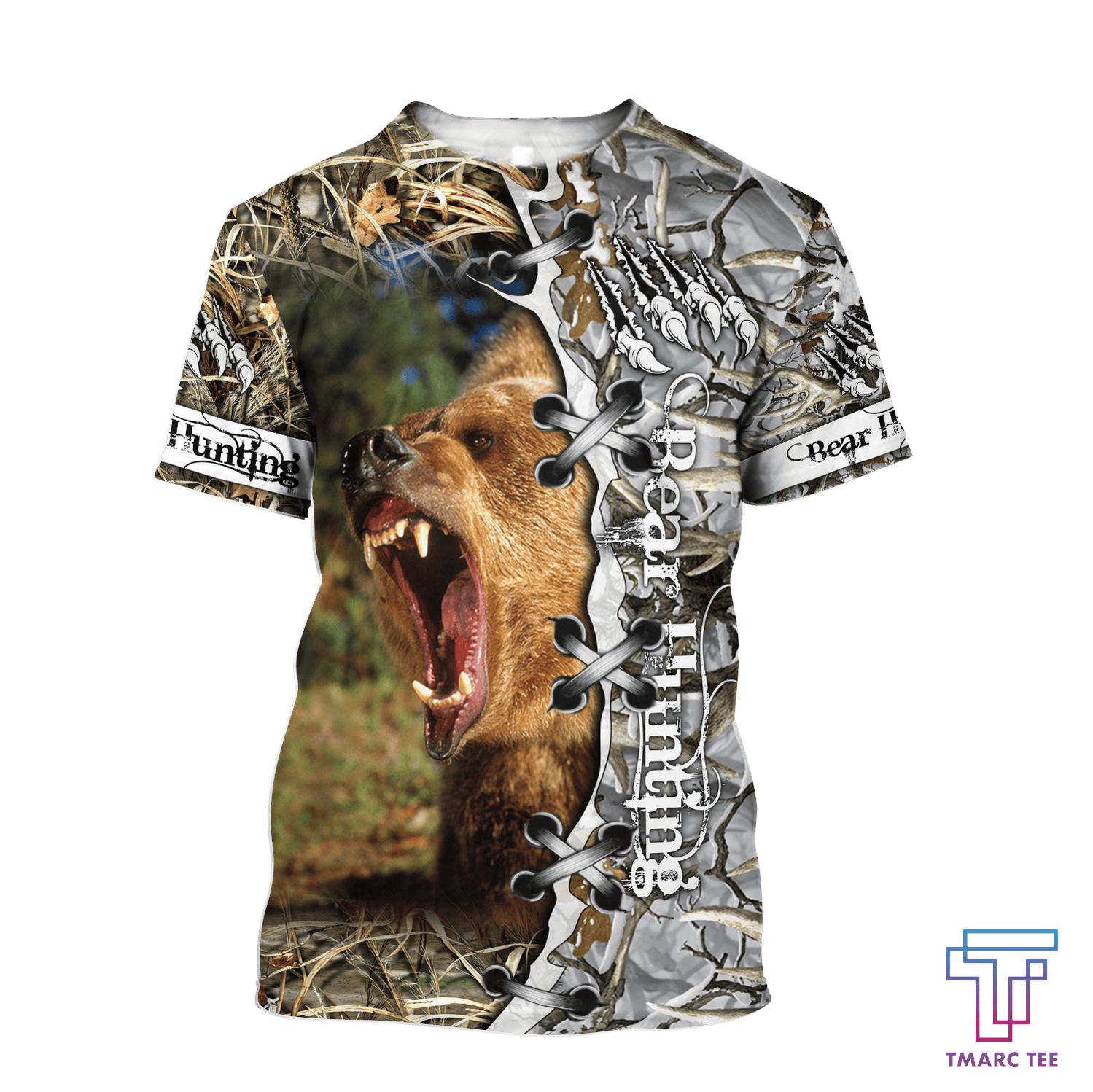 BEAR HUNTING CAMO 3D ALL OVER PRINTED SHIRTS FOR MEN AND WOMEN Pi PL