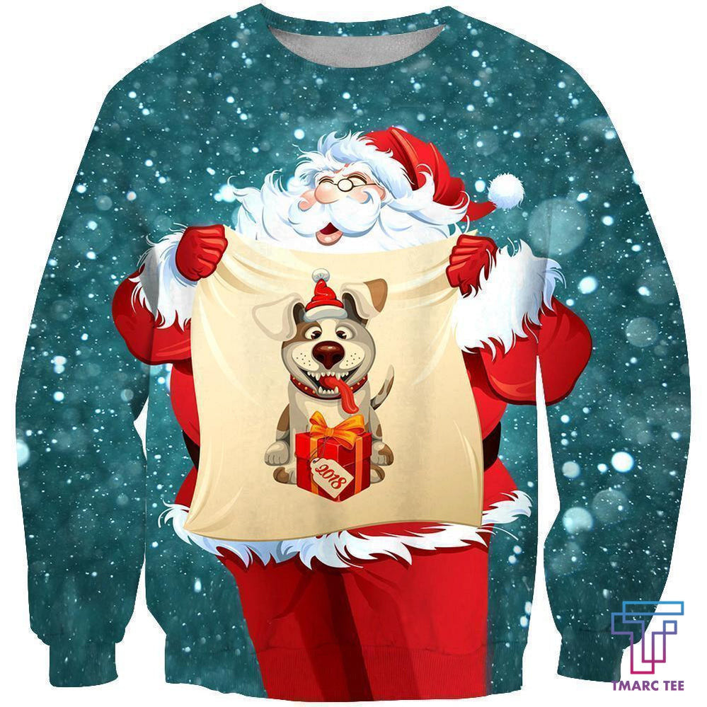 All Over Printed Santa Ugly Christmas and Shorts